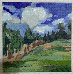 Product Description: Field Study 1 "Breathe"</br></br>Ji Ahn Kang</br></br>Acrylic and pen on wood panel</br></br>6 x 6 inches</br></br>2023</br> Field Study 1 Breathe - Ji Ahn Kang