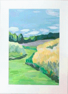 Product Description: Mindful walk #2</br></br>Ji Ahn Kang</br></br>Mixed media on watercolor paper</br></br>14.13 x 18.13 inches</br></br>2021</br> Mindful walk #2 - Ji Ahn Kang