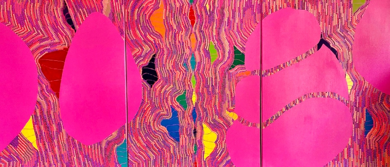 Product Description: Splitting Apart/Hexagram 23</br></br>Michael Perry</br></br>2021</br></br>Acrylic on canas</br></br>90x40</br></br>$3,500</br> Splitting Apart/Hexagram 23 by Michael Perry