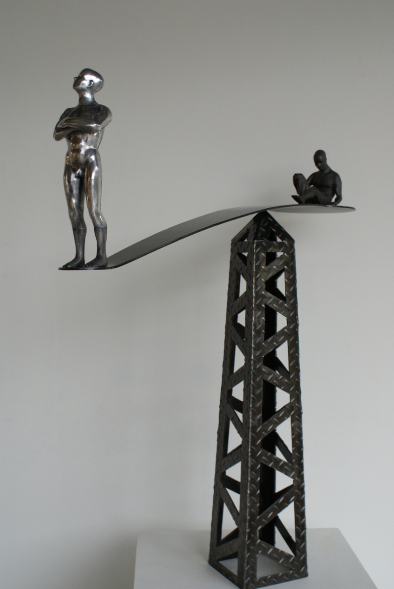 Product Description: Projection Of The shadow</br></br>Kevin Vanek</br></br>2018</br></br>Cast Aluminum, Cast Iron, Steel</br></br>$2,500</br> Projection Of The Shadow by Kevin Vanek