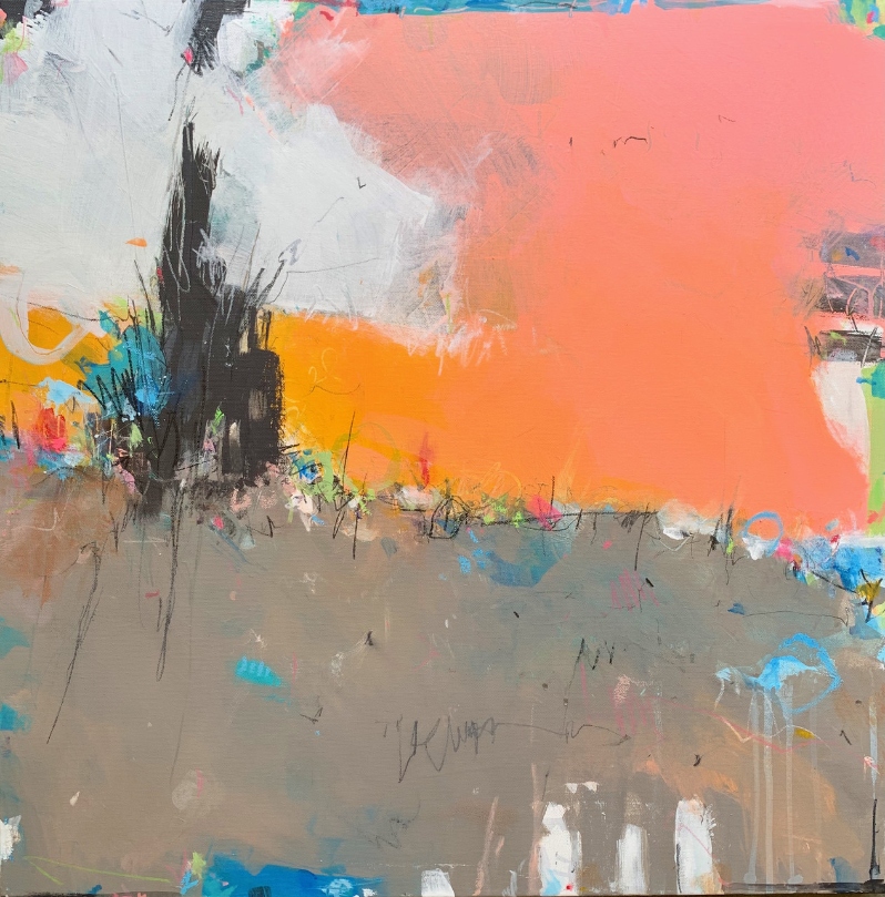 Product Description: Sun Joy!</br></br>Robert Winne</br></br>2023</br></br>Acrylic, Oil and Graphite</br></br>24"x24"</br></br>$1,500</br> Sun Joy! by Robert Winne