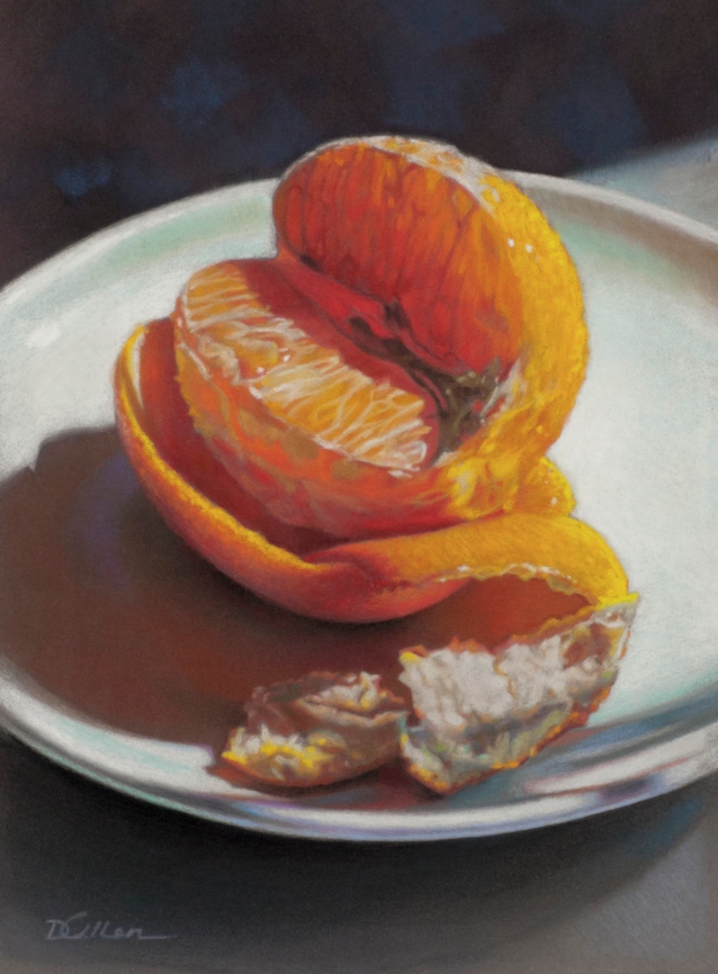 Product Description: Orange In Morning Light</br></br>Diane Allen</br></br>9x6.5</br></br>2023</br></br>Pastel</br></br>$500</br> Orange In Morning Light by Diane Allen