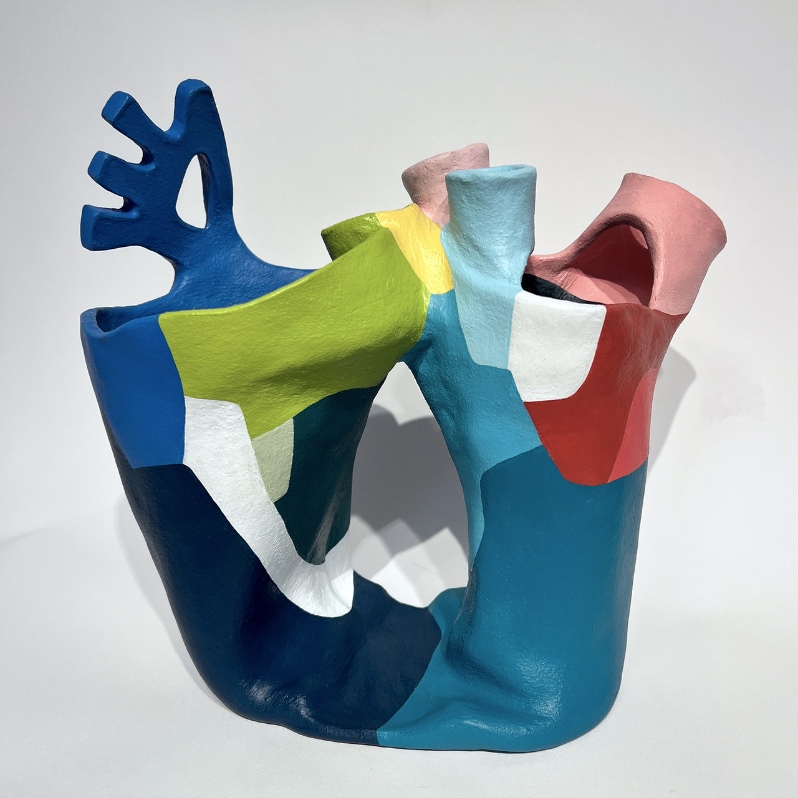 Product Description: Your Warm Embrace</br></br>Adriana Ameigh</br></br>2023</br></br>Ceramic, glaze, acrylic</br></br>14in tall</br></br>$650</br> Your Warm Embrace by Adriana Ameigh