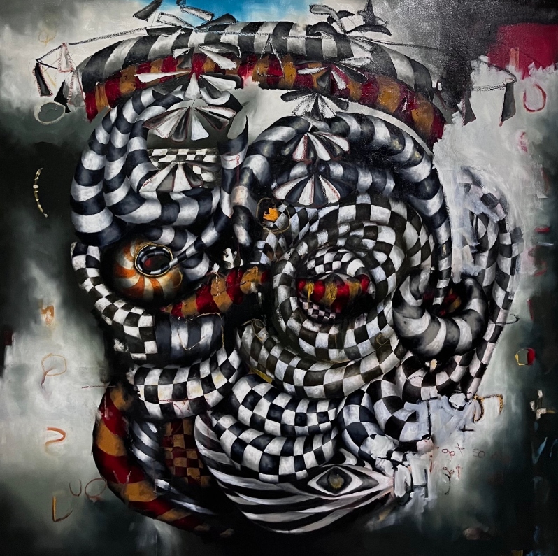 Product Description: Her</br></br>Ben Bridgers</br></br>2022</br></br>oil on canvas</br></br>60x60</br></br>$7,500</br> Her by Ben Bridgers