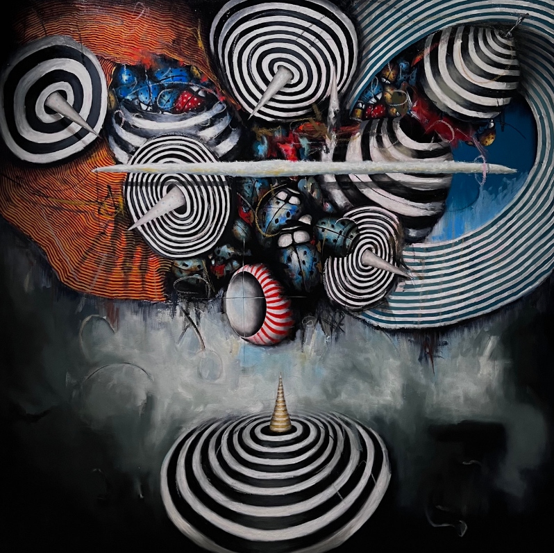 Product Description: Soapbox In The Bughouse</br></br>Ben Bridgers</br></br>2022</br></br>oil on canvas</br></br>$7500</br> Soapbox In The Bughouse by Ben Bridgers