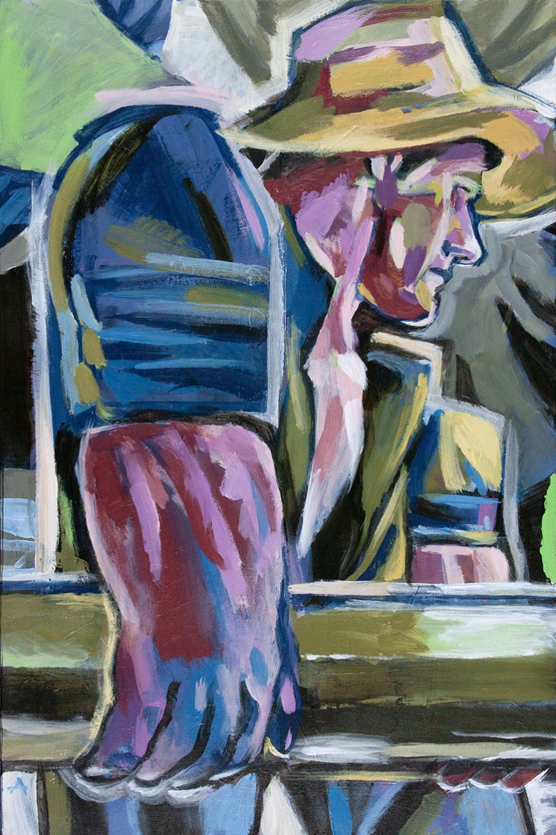 Product Description: Return From Fishing</br></br>Adam D Cohen</br></br>2022</br></br>Acrylic on canvas</br></br>24x36</br></br>$1,100</br> Return From Fishing by Adam D Cohen