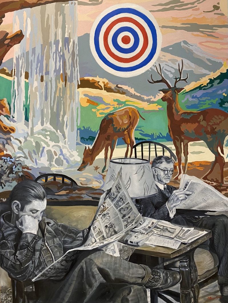 Product Description: Target</br></br>Allison Coleman</br></br>2023</br></br>oil on panel</br></br>30 1/2 x 40</br></br>$1,950</br> Target by Allison Coleman