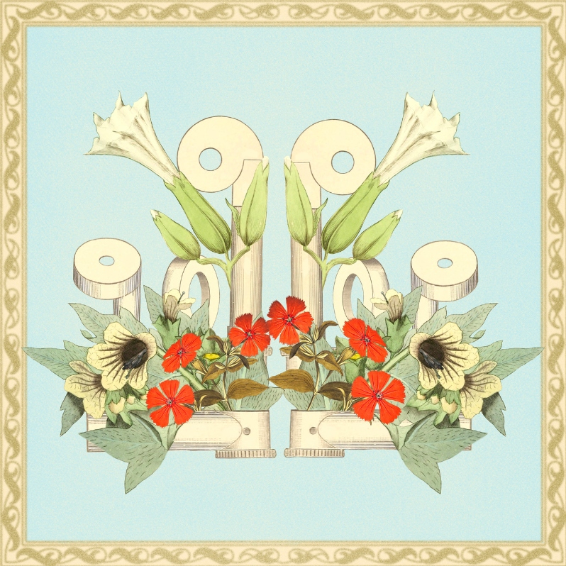 Product Description: Bouquet Mecanique No. 1</br></br>Paget Fink</br></br>20x20</br></br>2023</br></br>Digital collage archival print</br></br>$300</br> Bouquet Mecanique No. 1 by Paget Fink