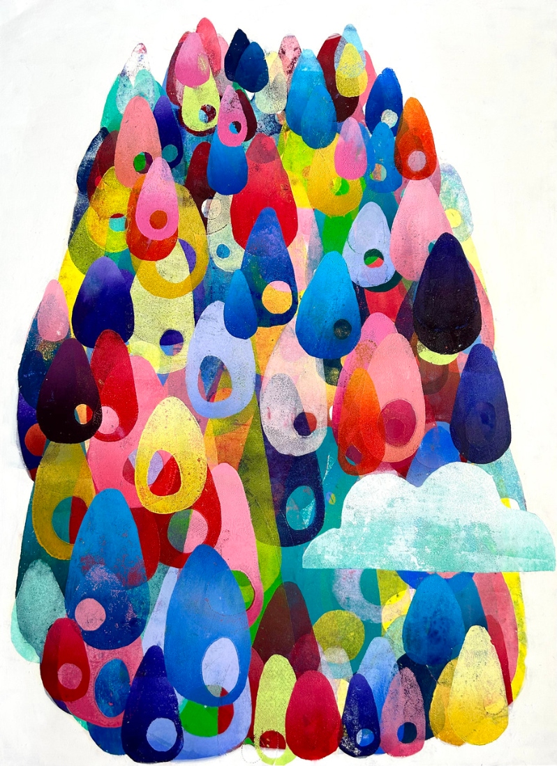 Product Description: The Start</br></br>Maria Frati</br></br>22x30</br></br>2023</br></br>Monoprint</br></br>$1100</br> The Start by Maria Frati