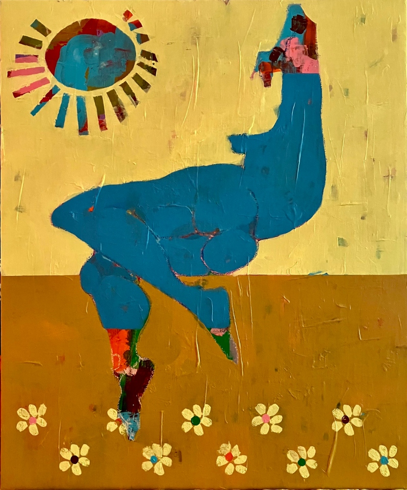 Product Description: To be alive in this broken world</br></br>Ley Killeya-Jones</br></br>24in. x 20in.</br></br>2023</br></br>Acrylic and oil pastel on canvas</br></br>$480</br> To be alive in this broken world by Ley Killeya-Jo