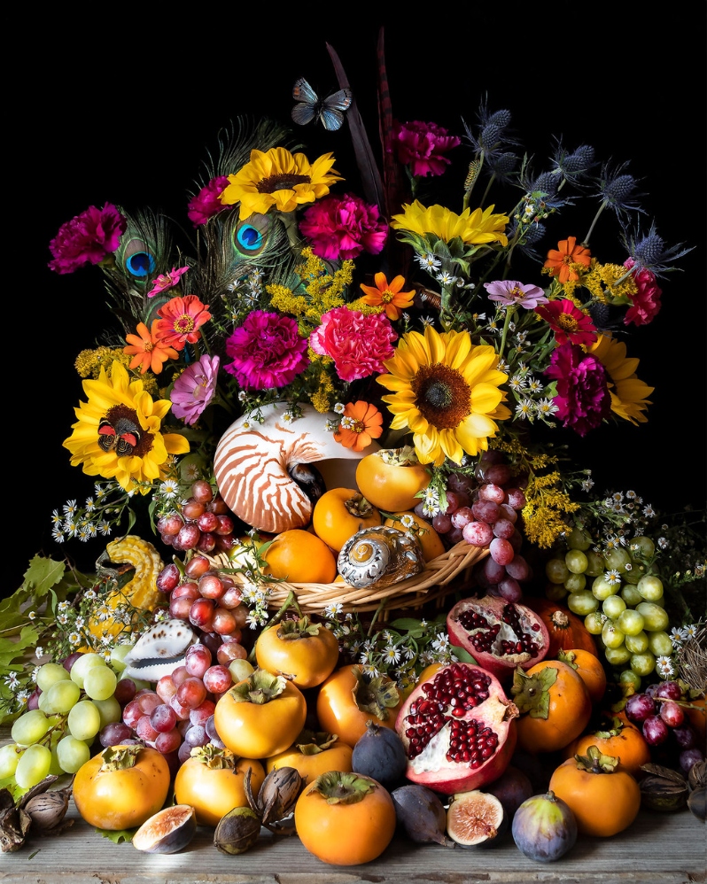 Product Description: Harvest Extravaganza</br></br>Yana Slutskaya</br></br>2022</br></br>25x21in.</br></br>$980</br></br>Metal print photography</br> Harvest Extravaganza by Yana Slutskaya