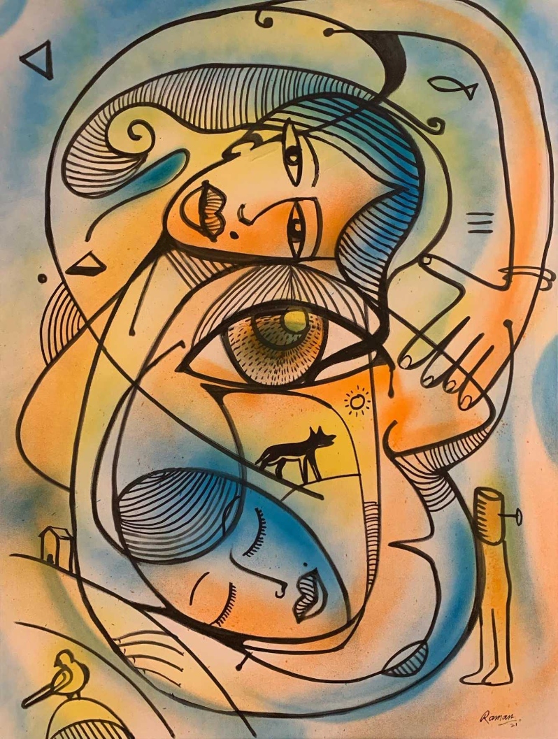 Product Description: Dream by Raman Bhardwaj</br></br>Marker & Spray Paint</br></br>2021</br></br>30x40</br> Dream by Raman Bhardwaj