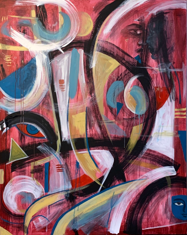 Product Description: Commitment by Raman Bhardwaj</br></br>Acrylic on canvas</br></br>2021</br></br>48x60 in</br> Commitment by Raman Bhardwaj