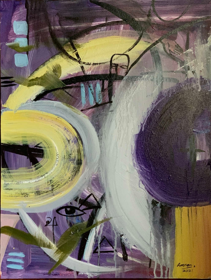 Product Description: Discretion by Raman Bhardwaj</br></br>Acrylic on canvas</br></br>2021</br></br>18x24 in</br> Discretion by Raman Bhardwaj